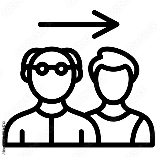 Generation Gap vector icon illustration of Generation Gap iconset.