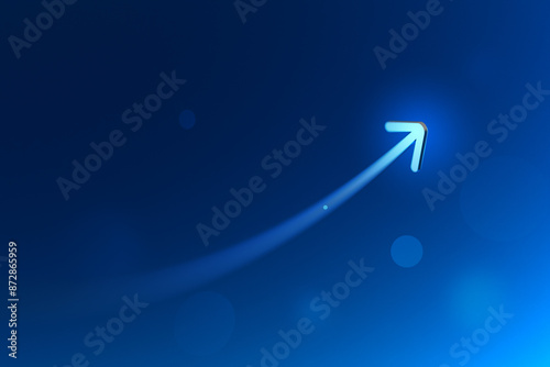 Cuadro en lienzo Success growth arrow business progress finance investment graph profit increase financial chart stock up on 3d money target background or improvement strategy diagram market trend goal achievement