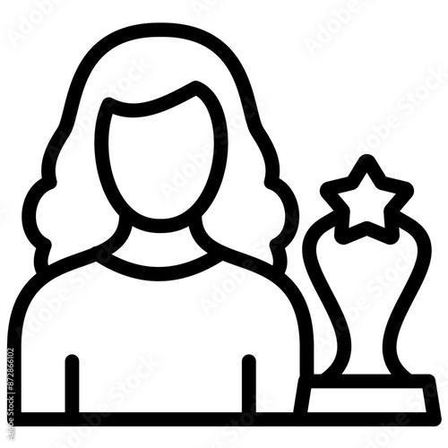 Recipient Female vector icon illustration of Award Events iconset.