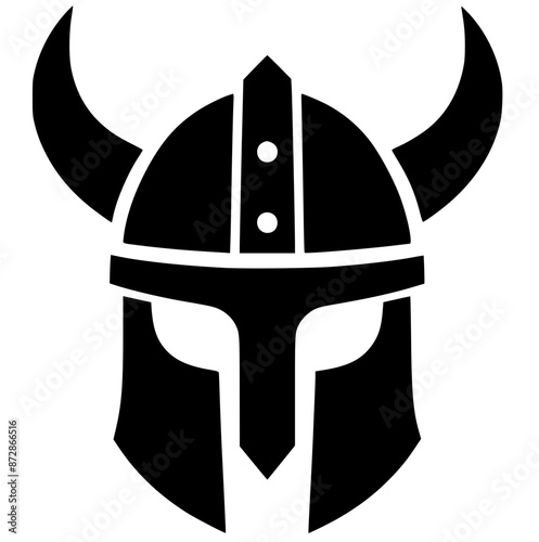 Viking helmet logo silhouette