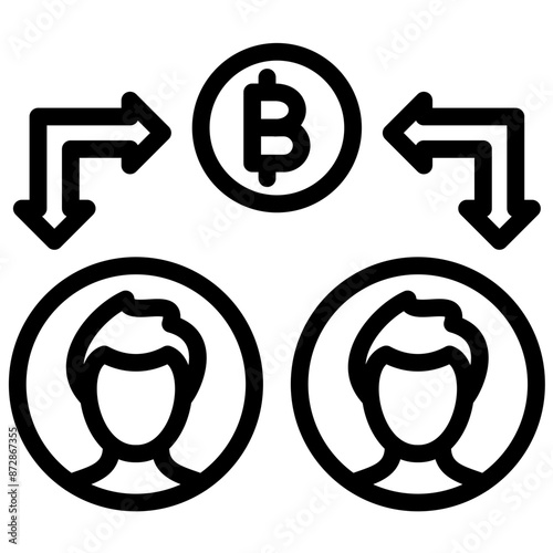 Peer To Peer vector icon illustration of Cryptocurrency iconset.