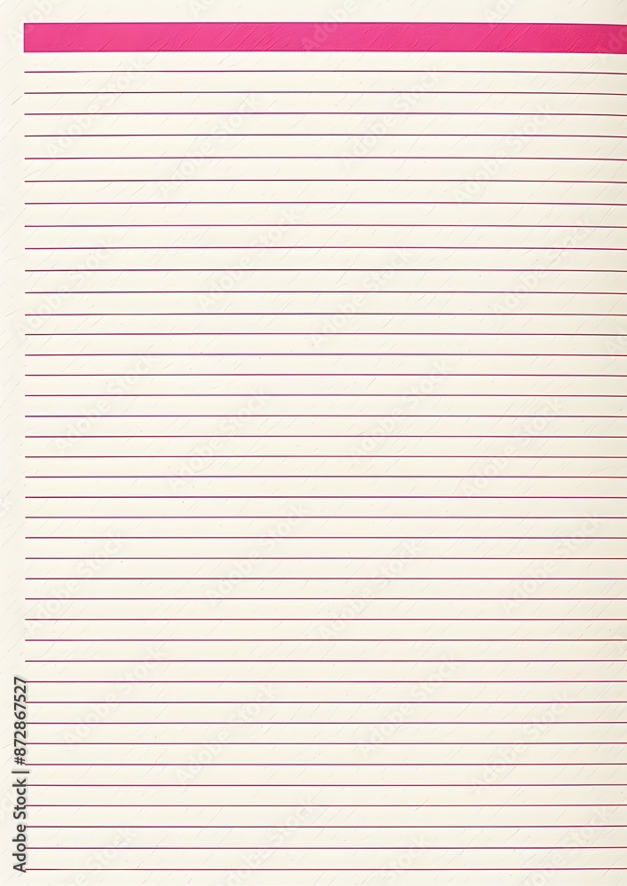 Obraz premium Pink Lined Paper Notebook Texture Background