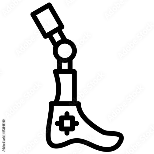 Bionic Leg vector icon illustration of Robotics iconset.