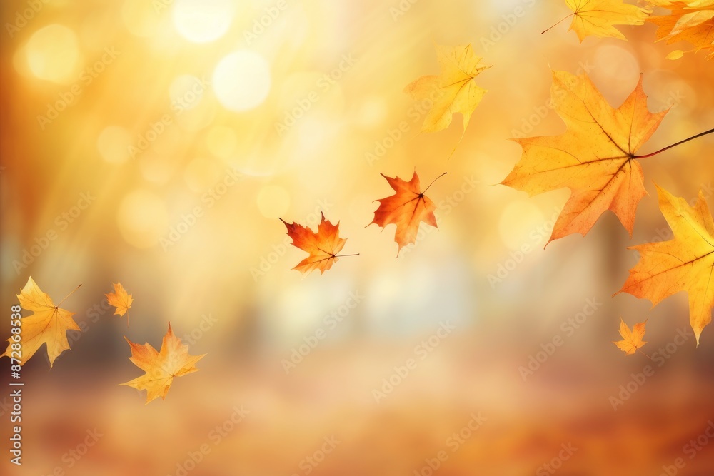 Yellow and red maple leaves in the autumn park. Natural blurred background. Yellow and red maple leaves in the autumn park. Natural blurred background.