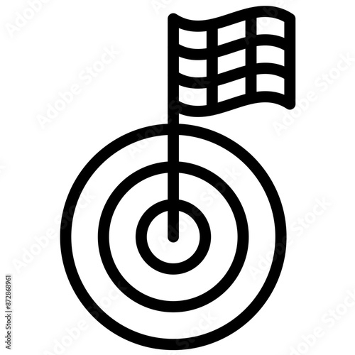 Goal Flag vector icon illustration of Achievements iconset.