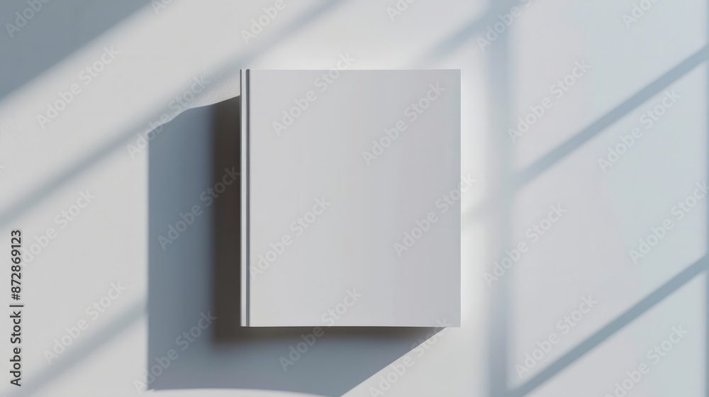 Blank photorealistic brochure mockup on light gray background.