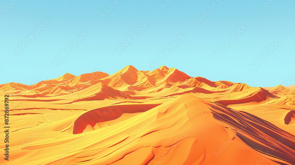Scorching Desert Landscape with Vibrant Sand Dunes Scorching Desert Landscape with Vibrant Sand Dunes