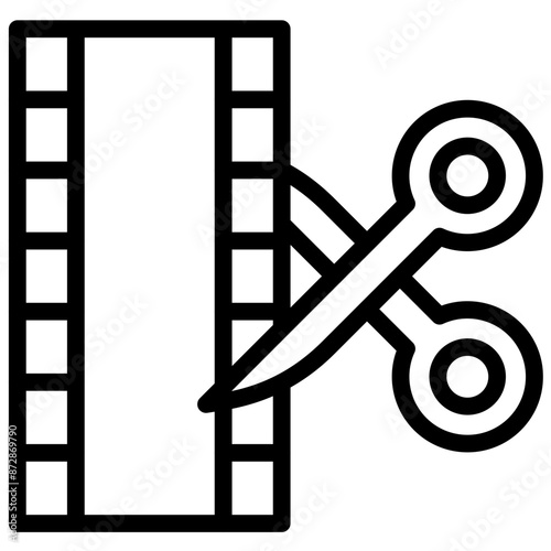 Film Cut vector icon illustration of Filmmaking iconset.