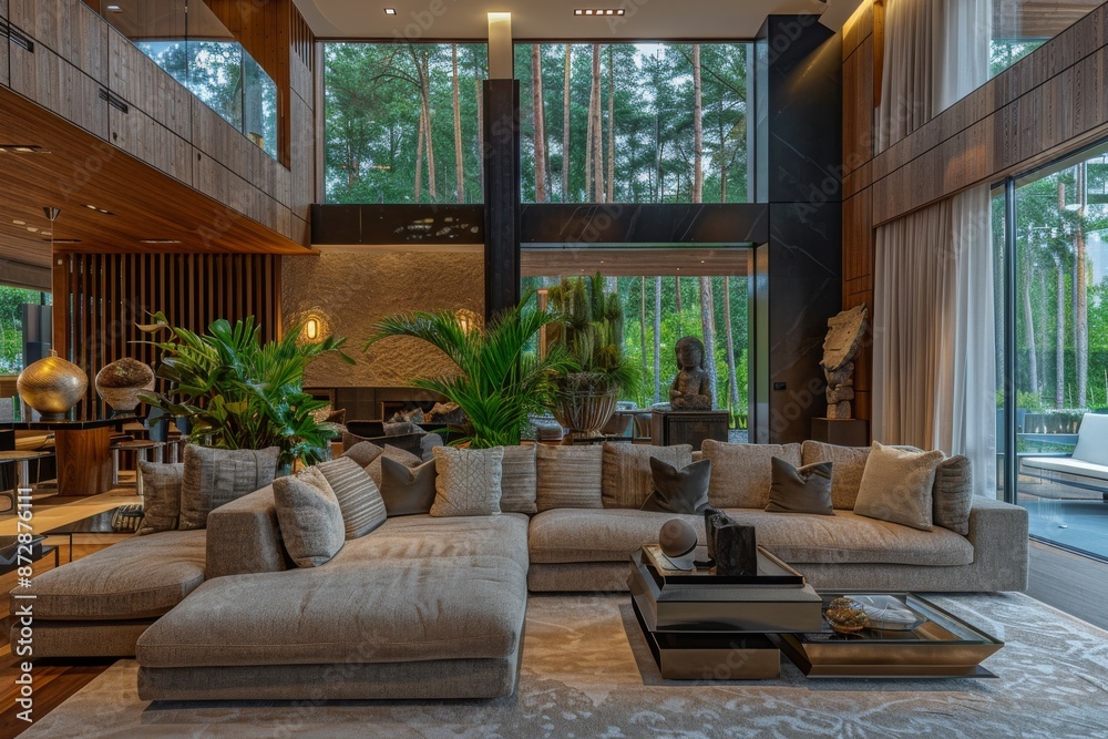 a modern living room interior design in a luxury house