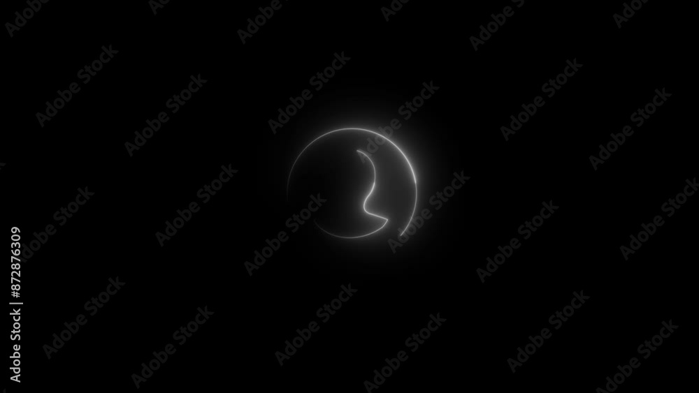 Glowing neon New account user icon, Glowing neon light people icon on black background. Neon Communication man profile icon. Profile add icon animation. Glowing neon New account user icon, Glowing neon light people icon on black background. Neon Communication man profile icon. Profile add icon animation.