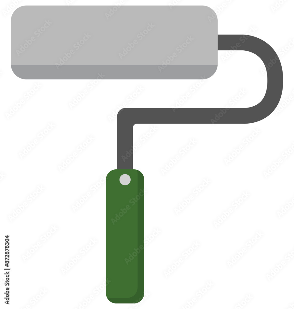 Paint roller flat icon isolated on white background.
