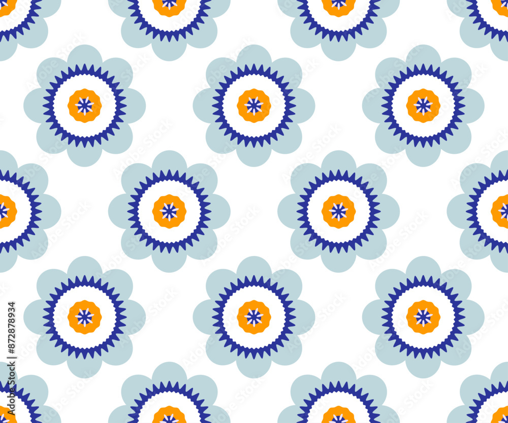 Seamless vector pattern of stylized Primula Auricula flower Seamless vector pattern of stylized Primula Auricula flower