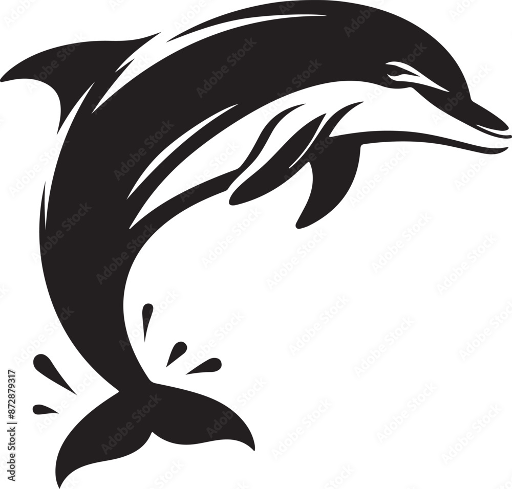 Naklejka premium Modern Marine Marvels Vector Dolphins