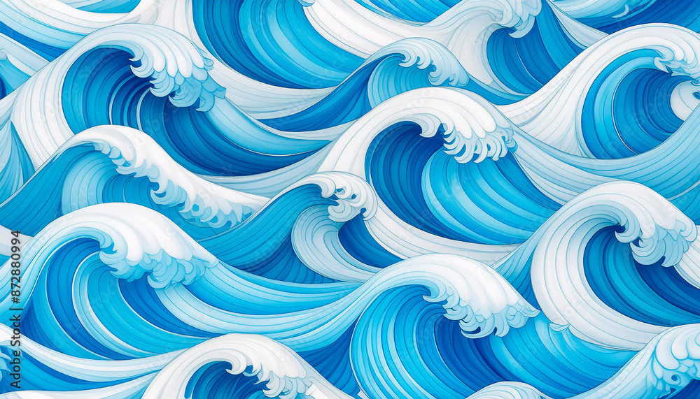 This vibrant image depicts a dynamic, harmonious pattern of waves, showcasing their rhythmic motion and vivid blue tones, representing tranquility, natural beauty, and artistic elegance. This vibrant image depicts a dynamic, harmonious pattern of waves, showcasing their rhythmic motion and vivid blue tones, representing tranquility, natural beauty, and artistic elegance.