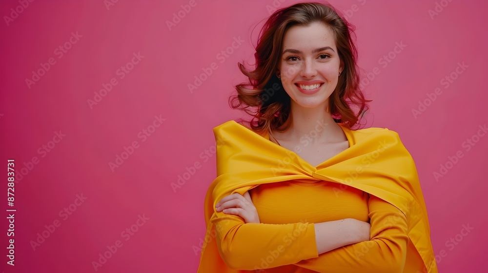 Confident Superhero Mother Posing in Neo Pop Inspired Portrait