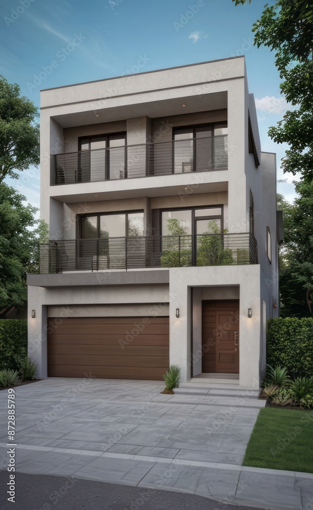 custom made wallpaper toronto digitalA Contemporary Dwelling with Stylish Architecture, Beautiful Exterior Design, and a Serene Garden Setting. Perfect Family Home in a Residential Neighborhood, Featuring Thoughtful Construction