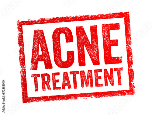 Acne Treatment - methods and products used to manage and reduce acne, which is a common skin condition, text concept stamp