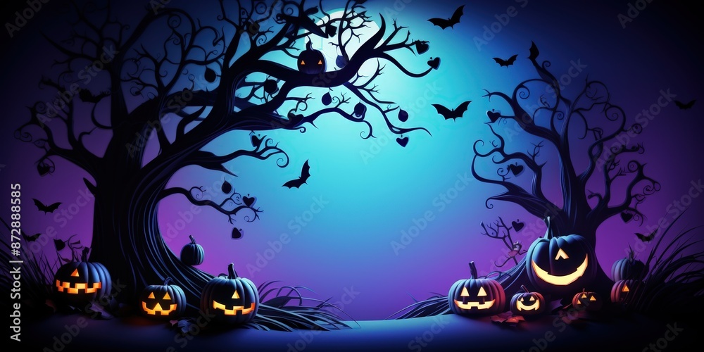 Spooky Halloween Night with Jack-O'-Lanterns Spooky Halloween Night with Jack-O'-Lanterns