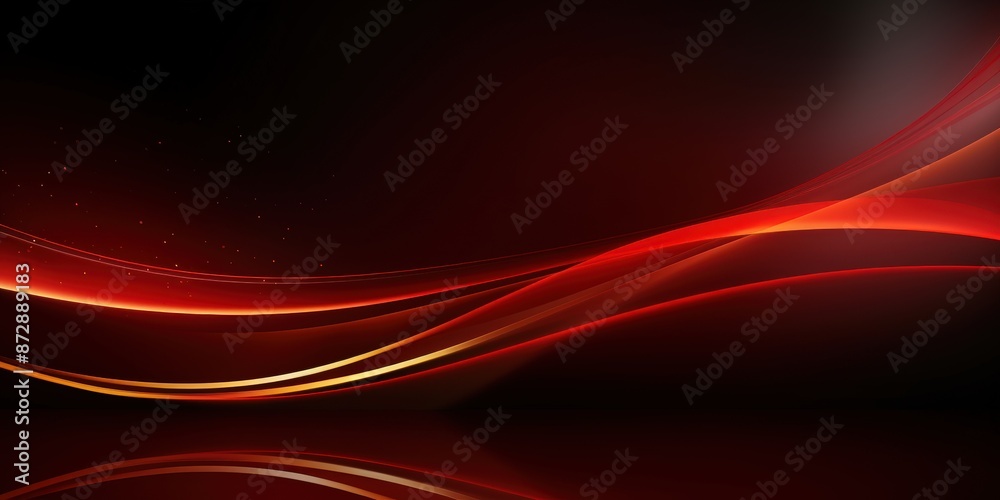 Fototapeta premium Abstract Red and Gold Swirling Lines