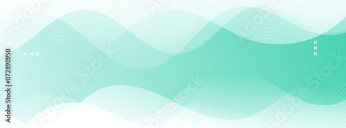 070240028Banner background. Abstract. Green gradations. Wavy effect stye. White . Memphis. Eps 10