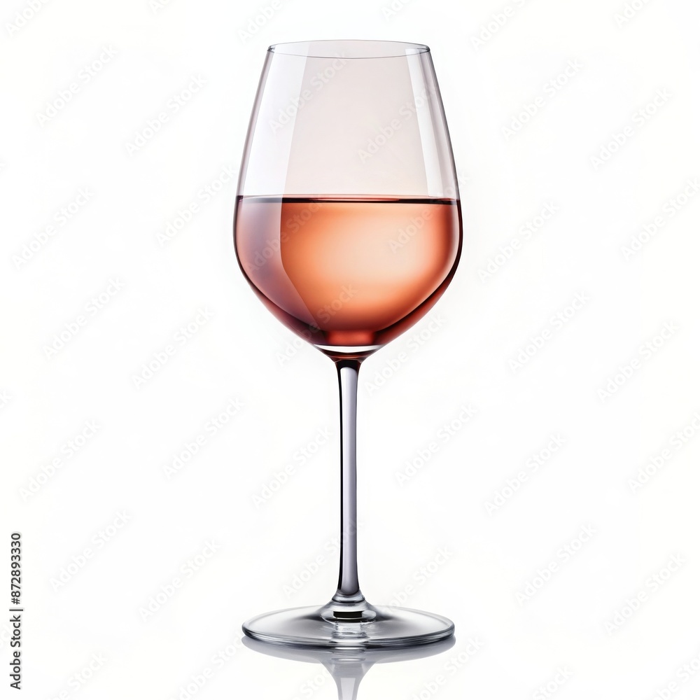 Elegant glass of rose wine on white background Elegant glass of rose wine on white background