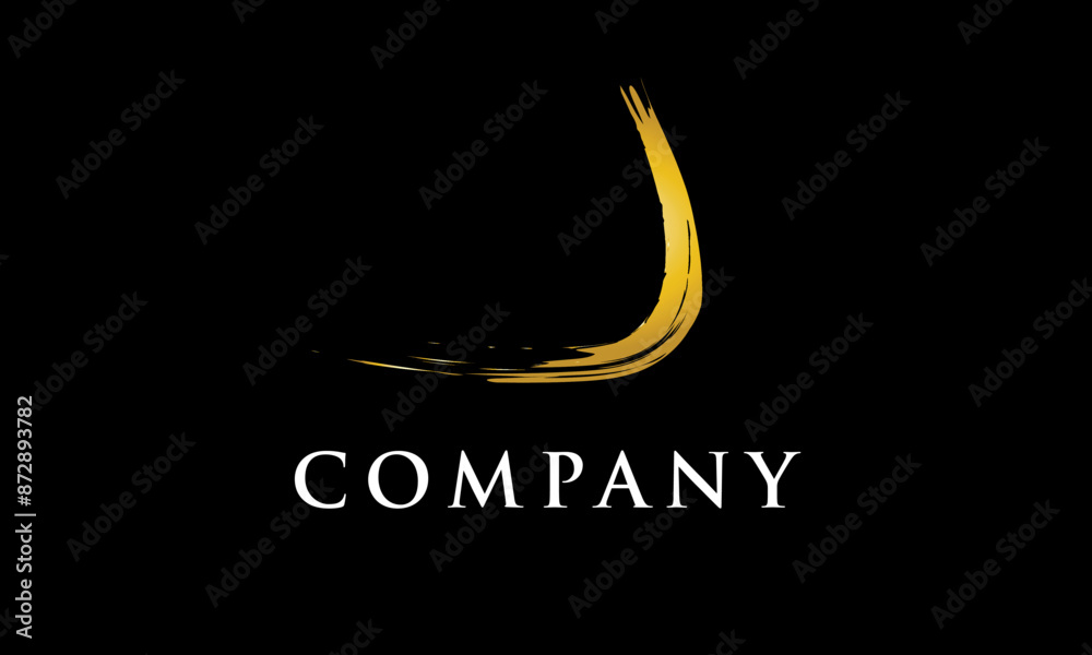 Handwriting Logo J Company Gold Abstract Modern Cool Handwriting Logo J Company Gold Abstract Modern Cool