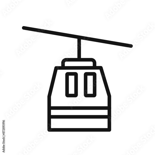 aerial tramway icon linear vector graphics sign