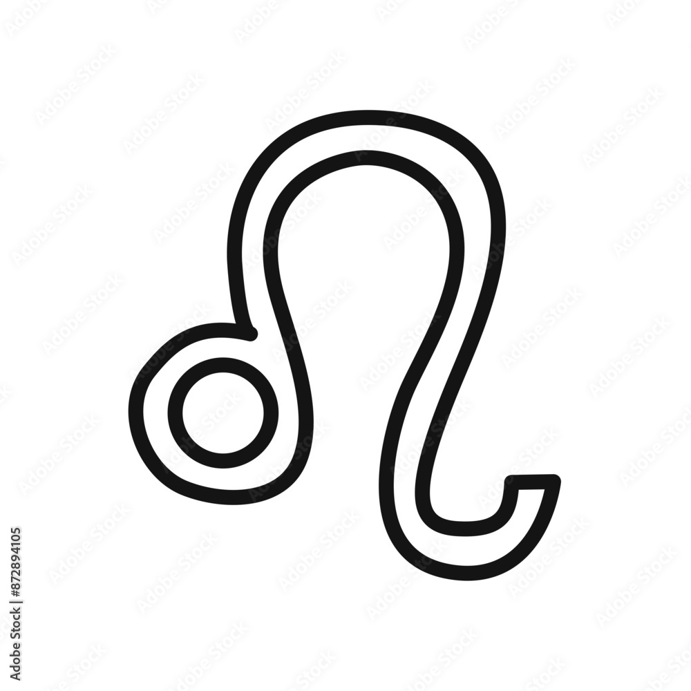 Leo zodiac sign icon linear vector graphics sign Leo zodiac sign icon linear vector graphics sign