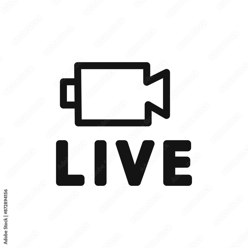 Live icon linear vector graphics sign Live icon linear vector graphics sign