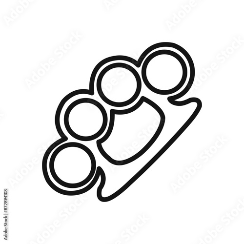brass knuckles icon linear vector graphics sign