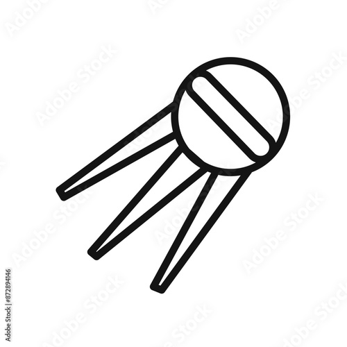 Linear sputnik icon linear vector graphics sign