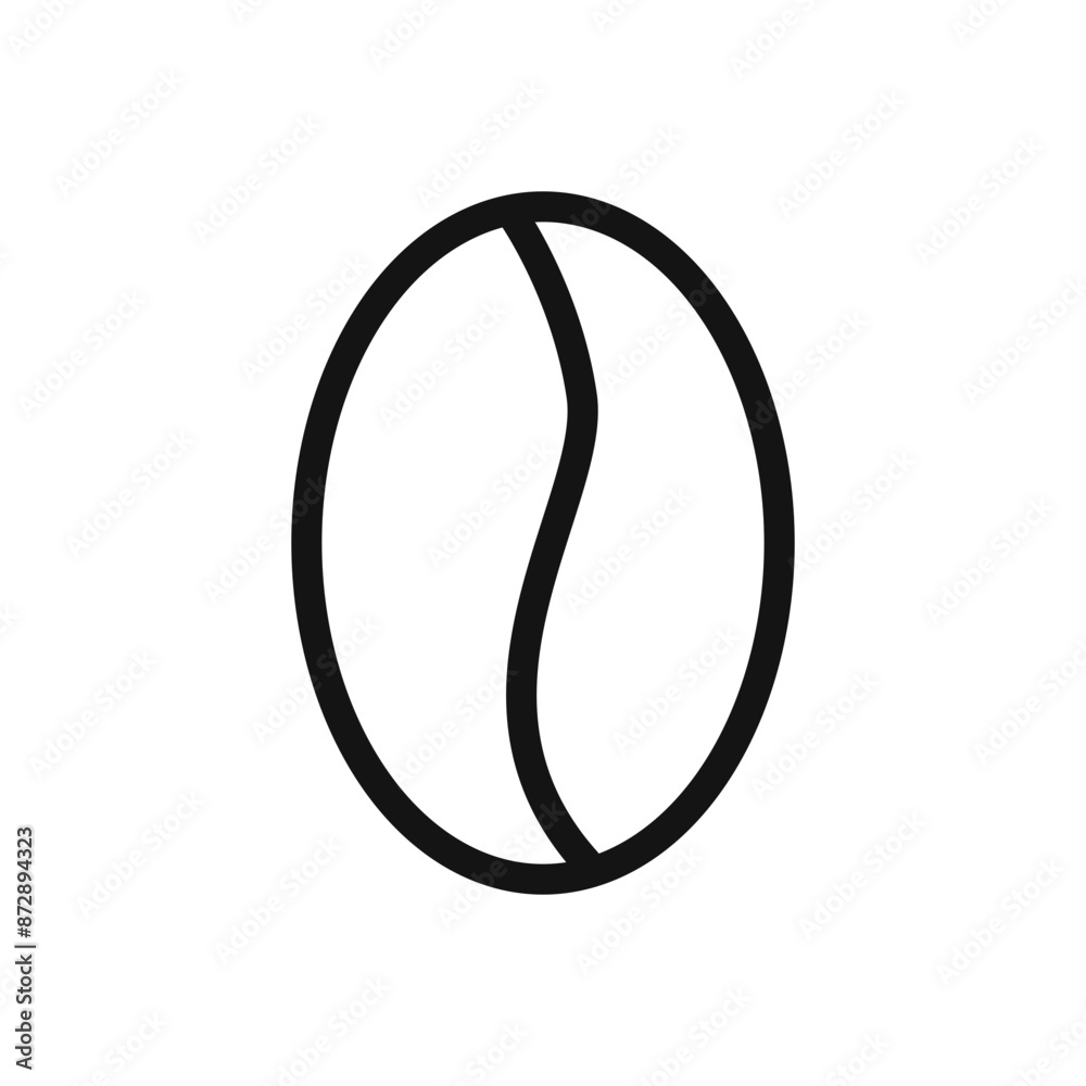 Coffee beans icon linear vector graphics sign Coffee beans icon linear vector graphics sign