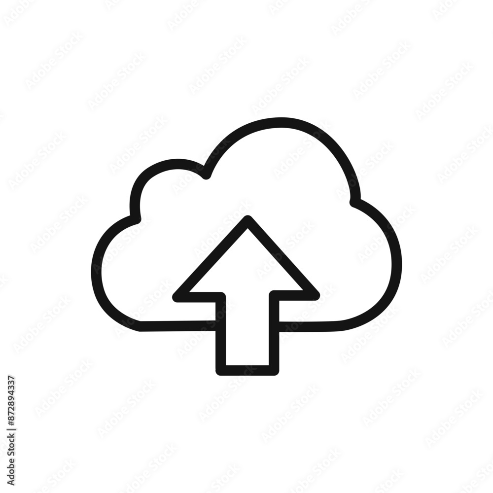 cloud upload icon linear vector graphics sign cloud upload icon linear vector graphics sign