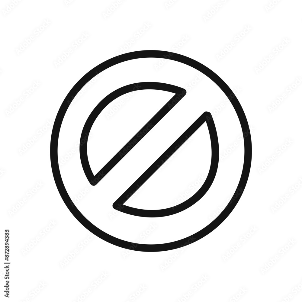 No entry icon linear vector graphics sign No entry icon linear vector graphics sign