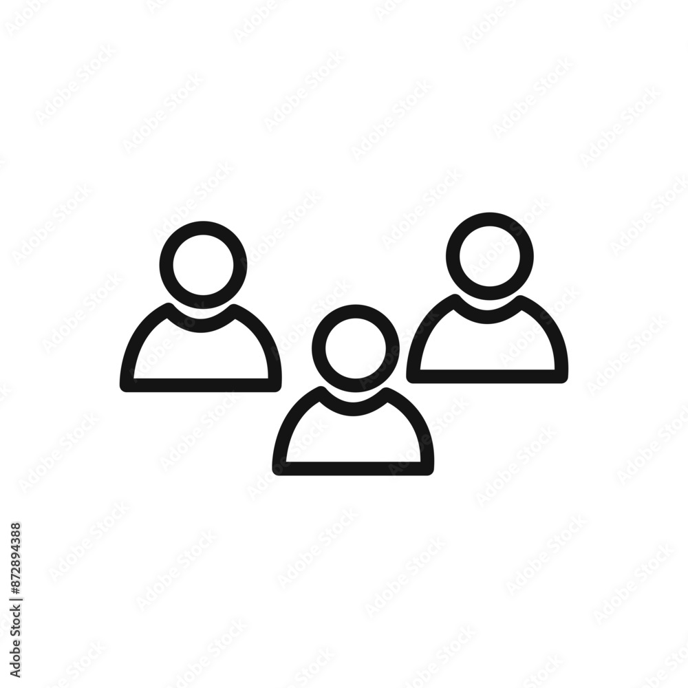 community icon linear vector graphics sign community icon linear vector graphics sign