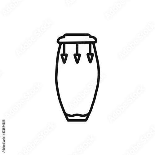 Conga drum icon linear vector graphics sign