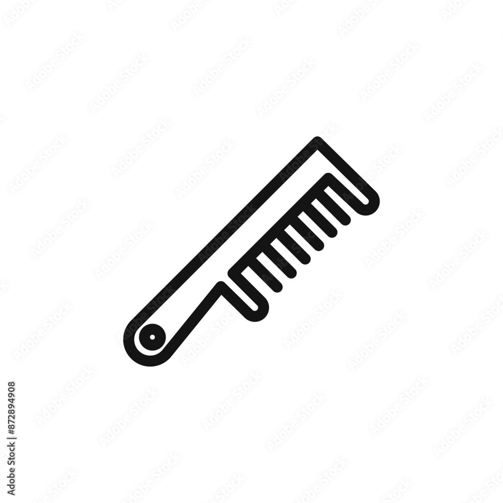 Hair comb icon linear vector graphics sign Hair comb icon linear vector graphics sign