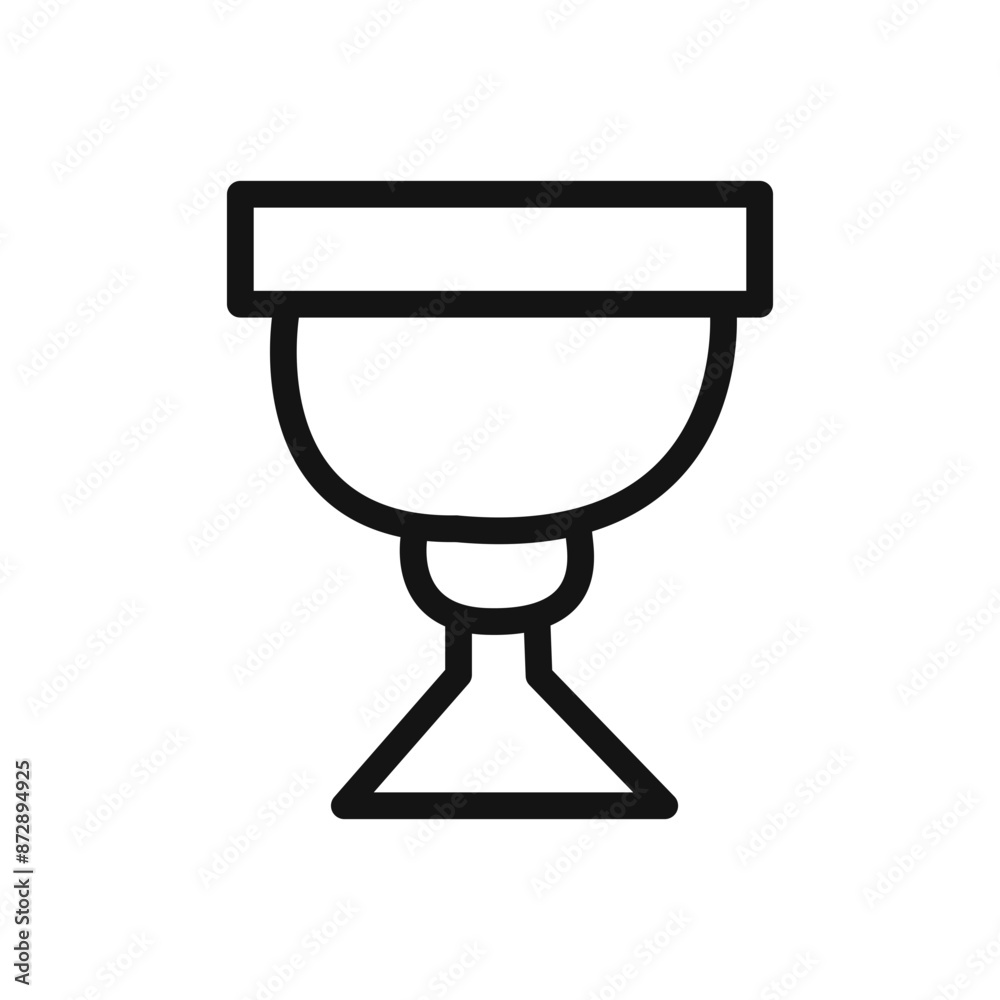 Holy chalice icon linear vector graphics sign Holy chalice icon linear vector graphics sign