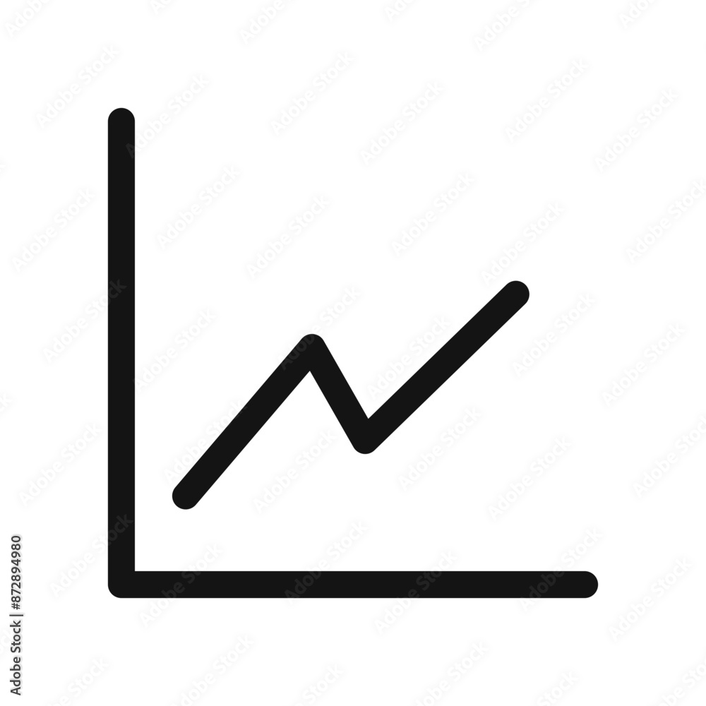 Statistic Up icon linear vector graphics sign Statistic Up icon linear vector graphics sign