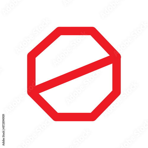 Stop Sign Icon linear vector graphics sign