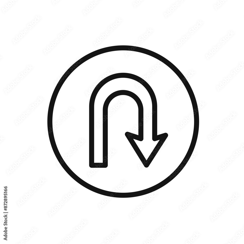u turn arrow icon linear vector graphics sign u turn arrow icon linear vector graphics sign