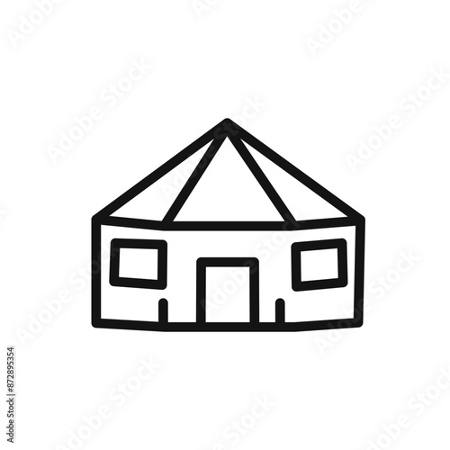 Yurt Icon linear vector graphics sign