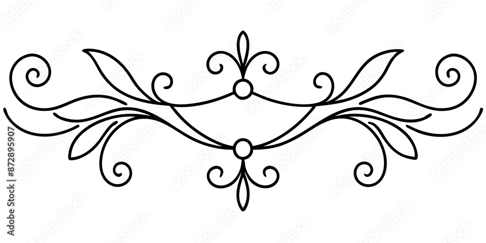 graphic with a black elegant plant ornament on an isolated background graphic with a black elegant plant ornament on an isolated background