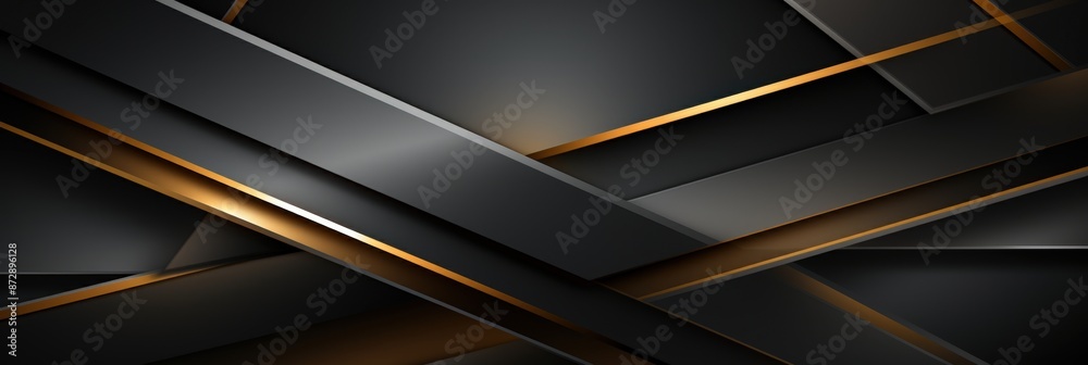 Abstract Background with Black and Gold Intersecting Stripes Abstract Background with Black and Gold Intersecting Stripes