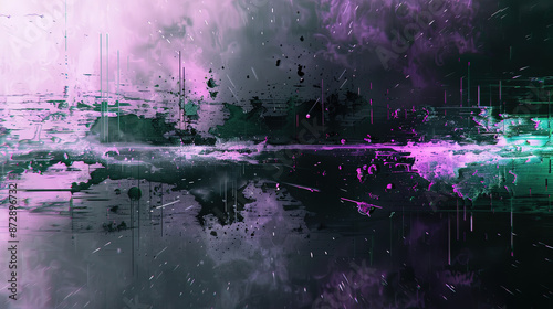 Abstract glitch background, futuristic, purple and black, story