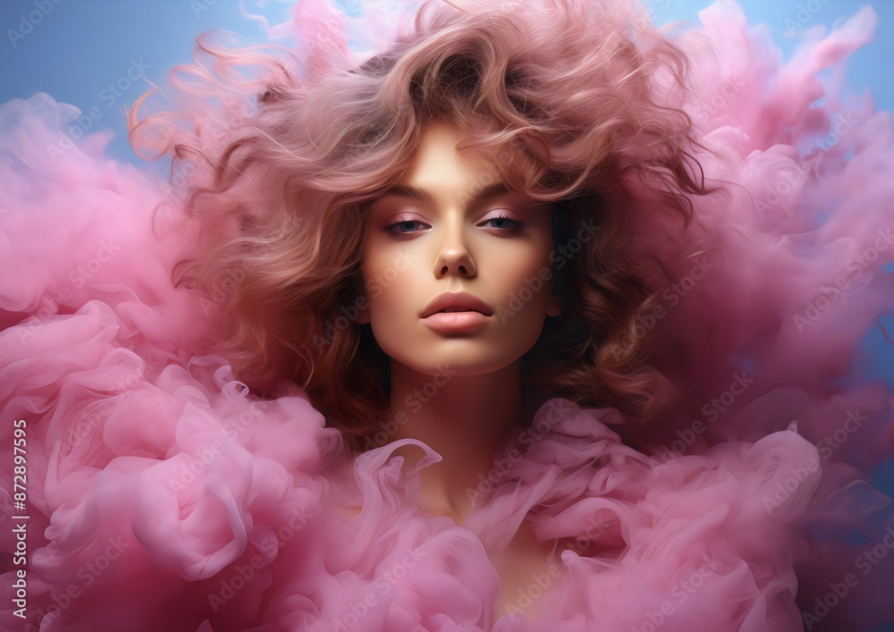 portrait of a woman with pink smoke portrait of a woman with pink smoke
