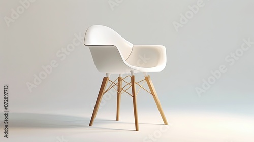 White chair on white background UHD wallpaper