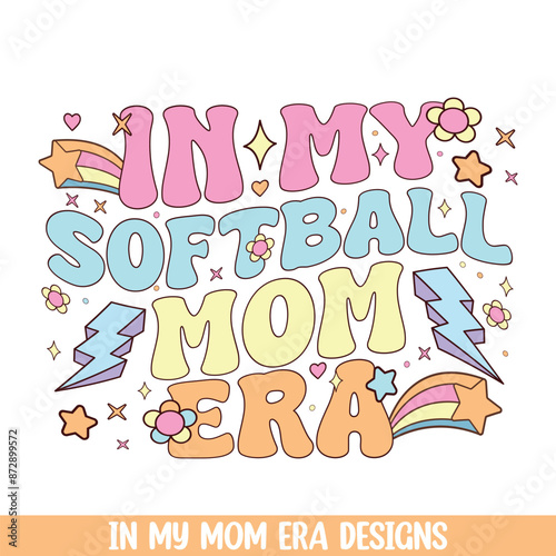 In my groovy retro softball mom era, groovy retro style mom life designs
