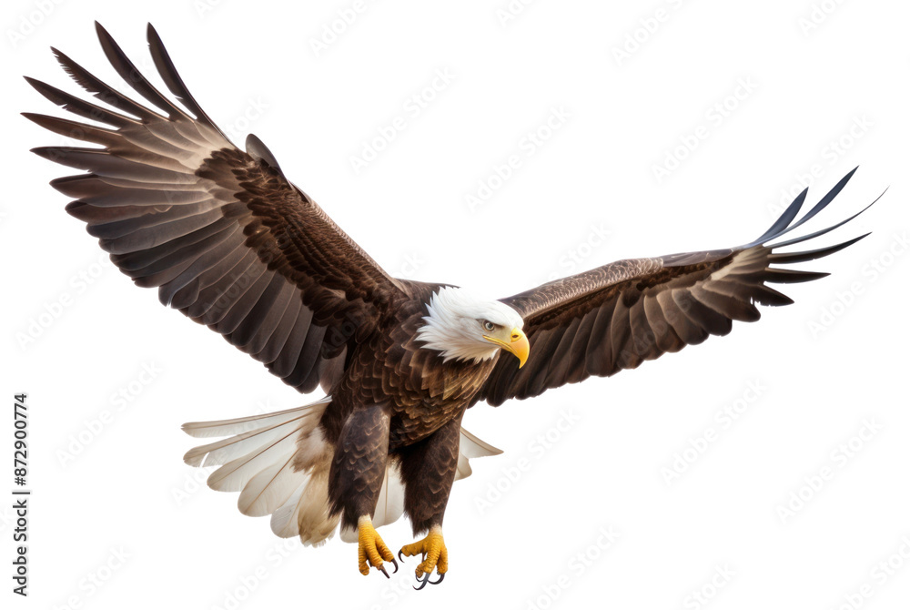 Fototapeta premium PNG Majestic bald eagle in flight