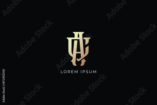 CA letter vintage retro brand design modern style creative golden wordmark design typography illustration, ca typo, ac logo design